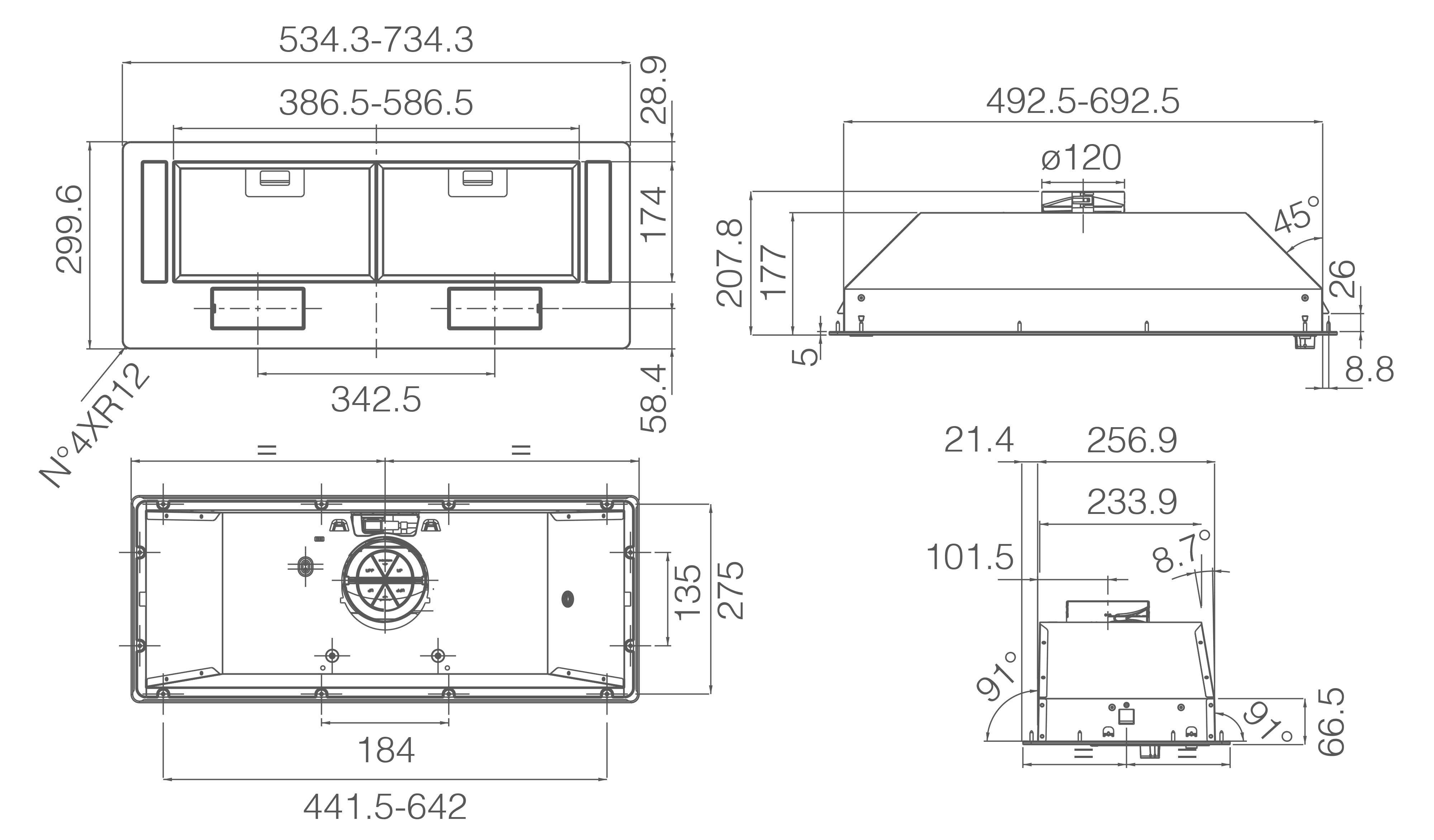 9226641 Вытяжка полновстраиваемая Elica ERA BL/A/72 черный STDN-0071373 - Вид №10