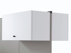 Горизонтальный металлический навесной шкаф с дверным полотном