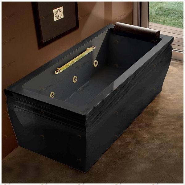 Ванна с гидромассажем чёрная с золотом Gruppo Treesse Blanque 1880 DXSTXV168BCZ