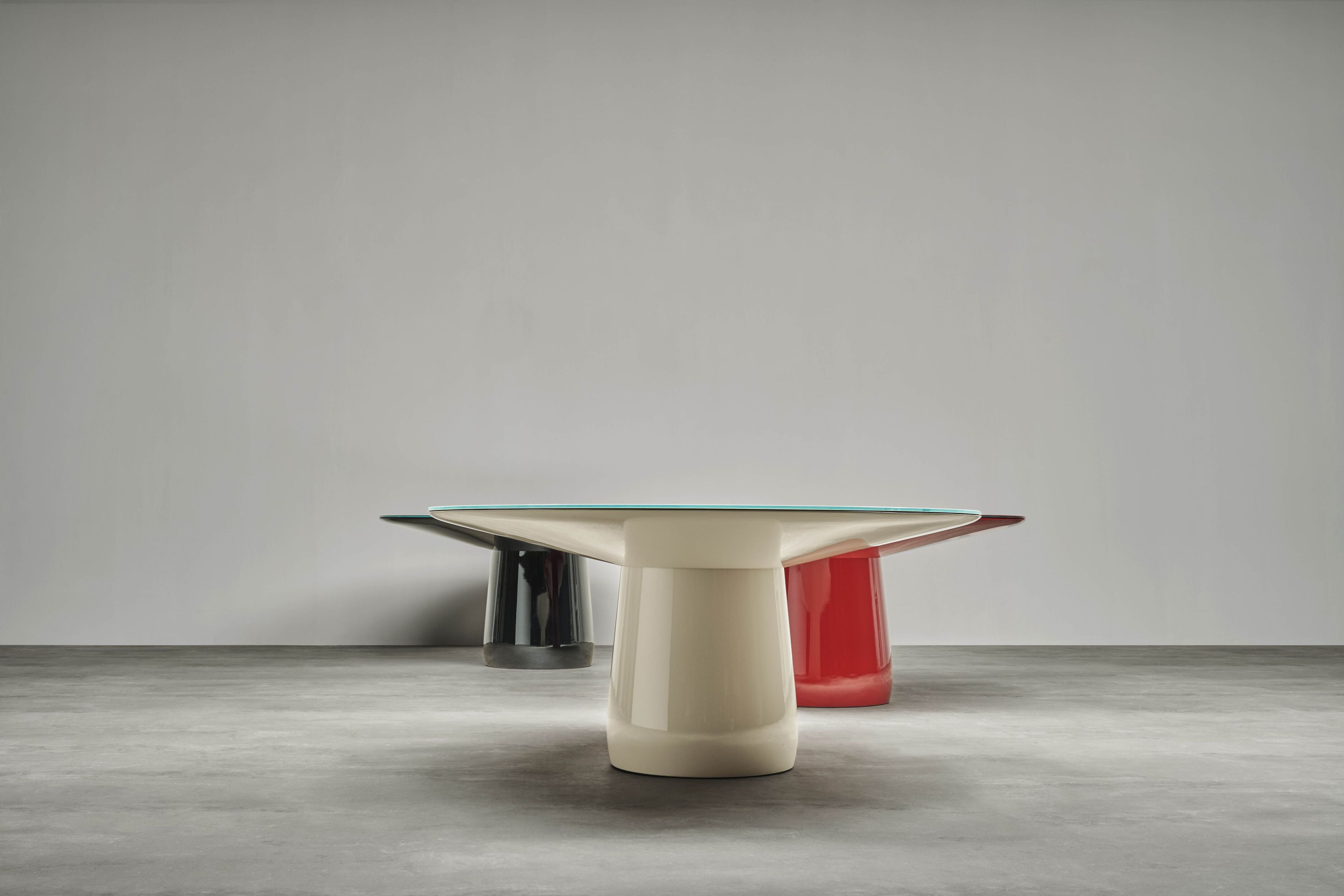 Круглый обеденный стол с хрустальной столешницей BALERI ITALIA ROUNDEL ARCH-00120428 - Вид №8