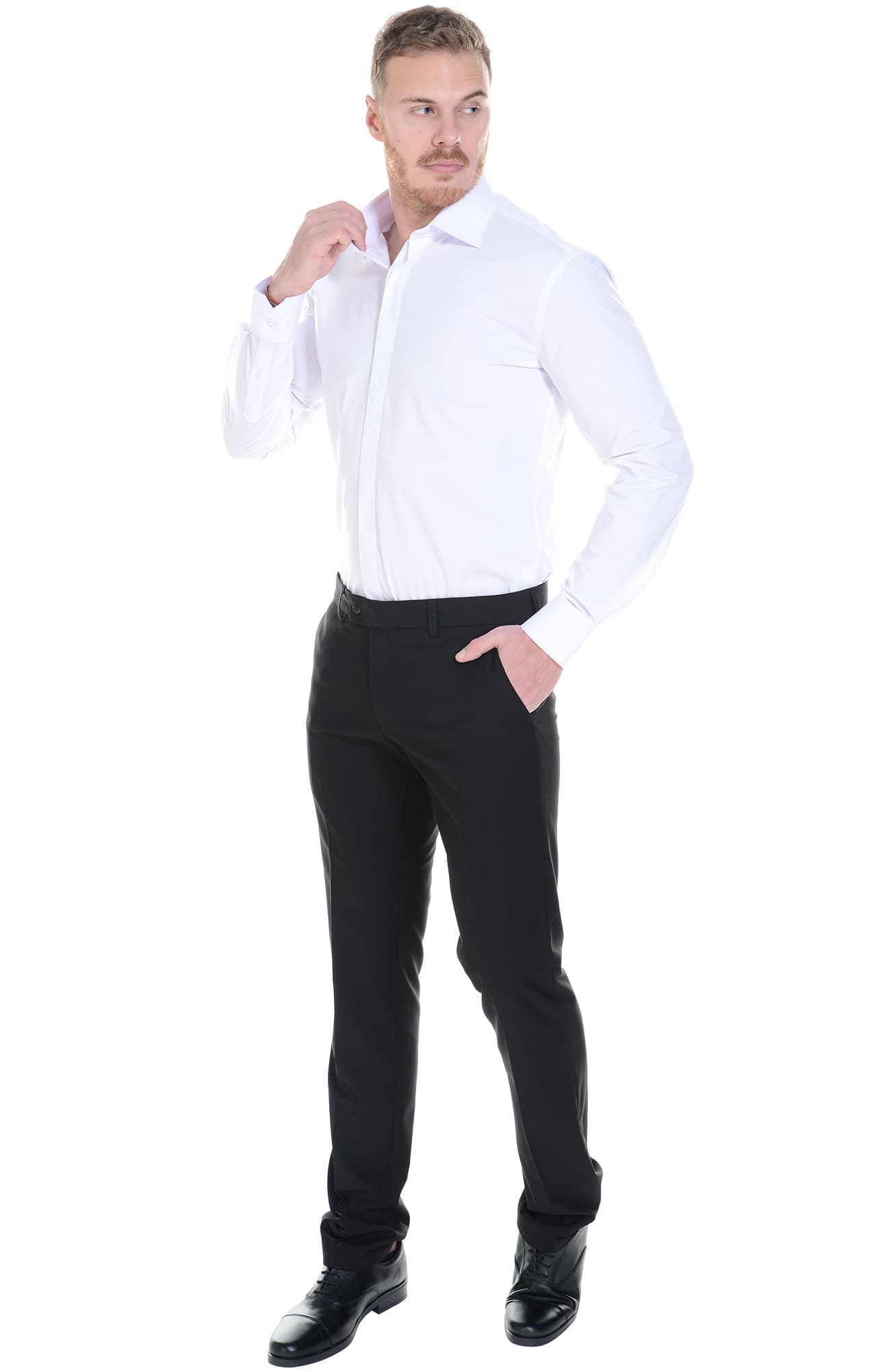 62464 Рубашка мужская  white El-Risto  Корпоративная одежда  размер 41/170-176  - Вид №18