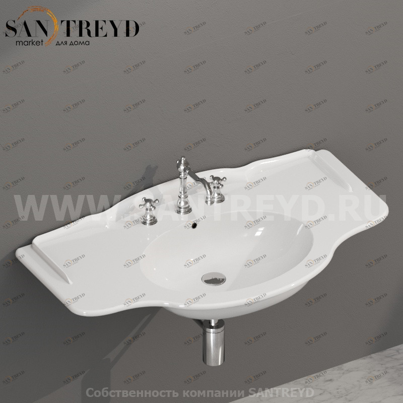 PA022BI Подвесная раковина настенная прямоугольная Ceramica Globo PAESTUM белая