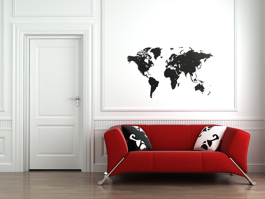 1601-12 new Пазл «карта мира» черная 100х60 см new Mimi  - Вид №3