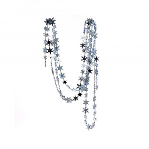 261754 Украшение новогоднее Бусы №08 270 х 0.2 х 2 см Серебо