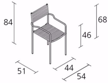 Alias Штабелируемый стул из стали и пвх с подлокотниками Spaghetti sun-id-1384065 - Вид №4