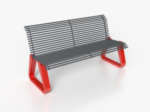 Оцинкованная стальная скамья со спинкой