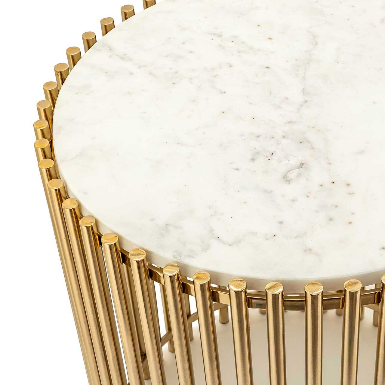 450299-18 ABHIKA БОКОВОЙ СТОЛ SPIN H51 D44 WHITE/GOLD  - Вид №2