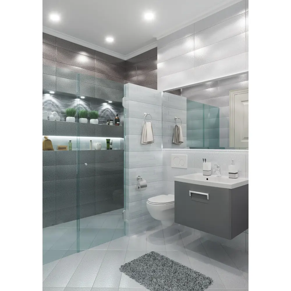 Плитка настенная Emigres Detroit Gris 20х60 см 1.44 м² цвет серый 15632633 STLM-2017232 - Вид №5