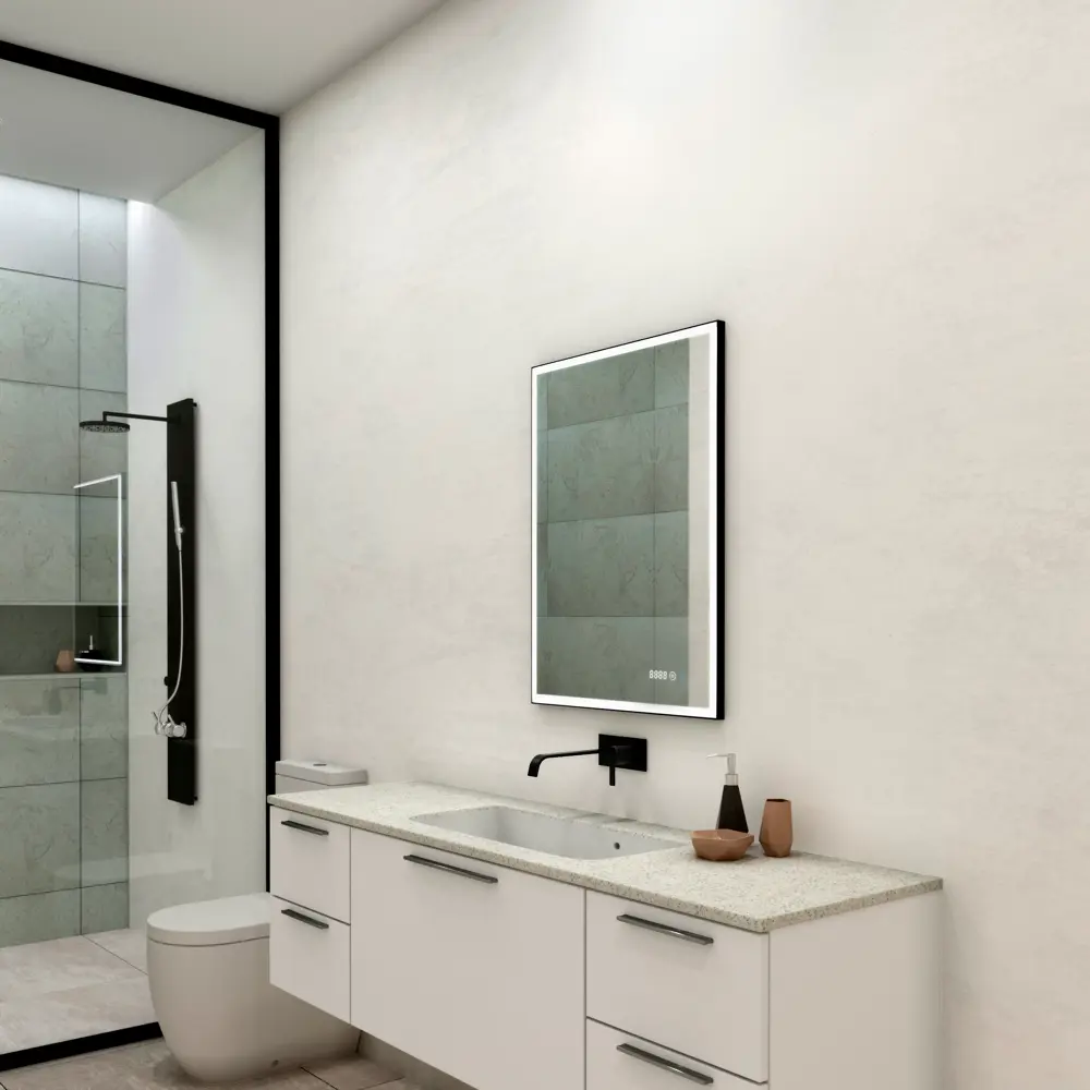 Зеркало Santreyd Stretto Black с LED-подсветкой и часами 60×80 см 82504945 Belt STLM-0028839 - Вид №10