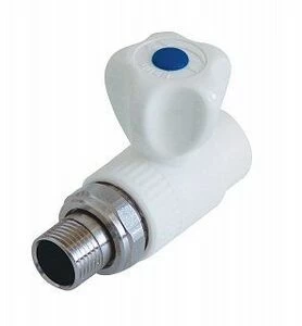 Кран шаровый KALDE D25х3/4" НР прямой с американкой белый