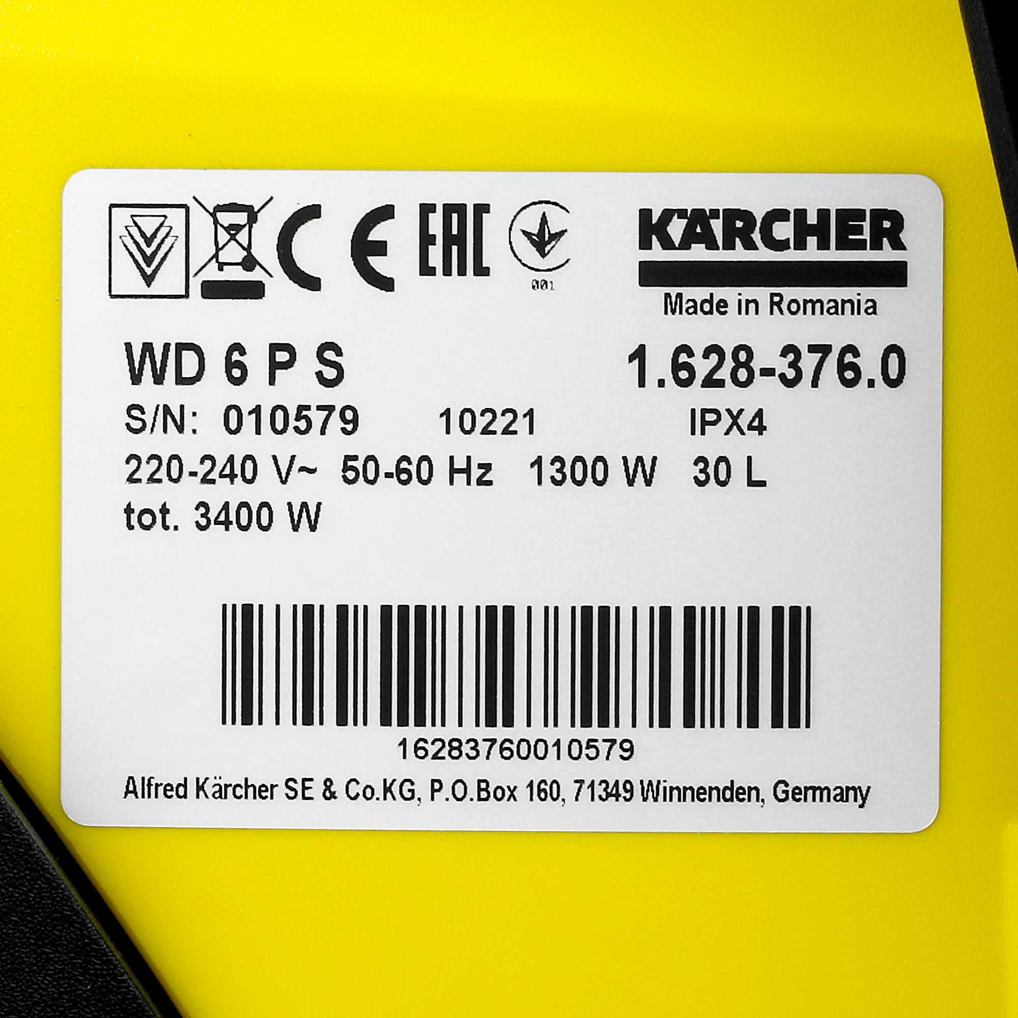 Хозяйственный пылесос  Karcher WD 6 P S V-30/8/22/T Renovation 5370650 STDN-0089849 - Вид №5
