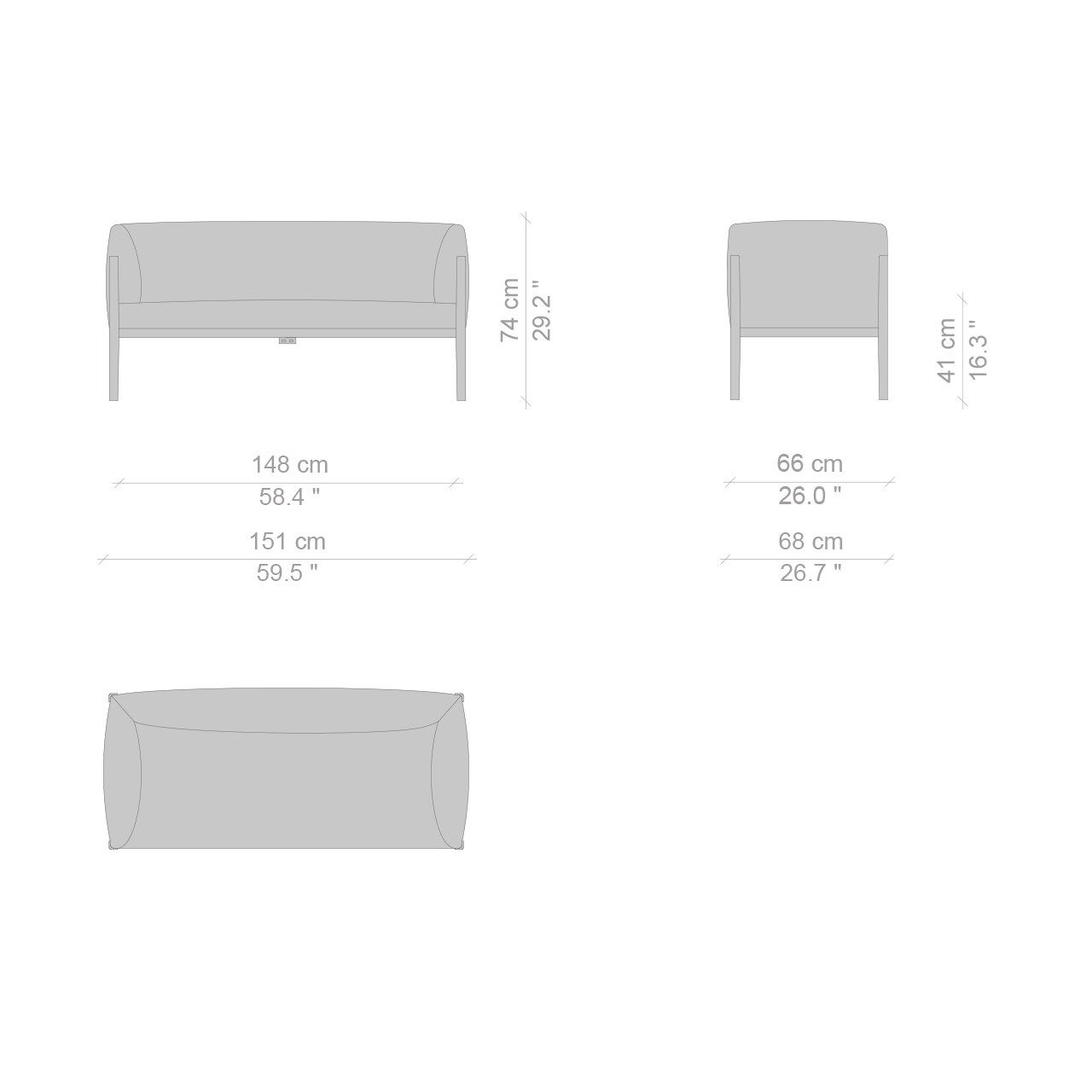 2-местный тканевый диван CASSINA тонкий хлопок ARCH-00003814 - Вид №8
