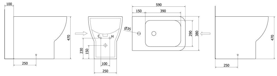 Биде из стекла с переливом Thermomat 47-й стиль ARCH-00045304 - Вид №1
