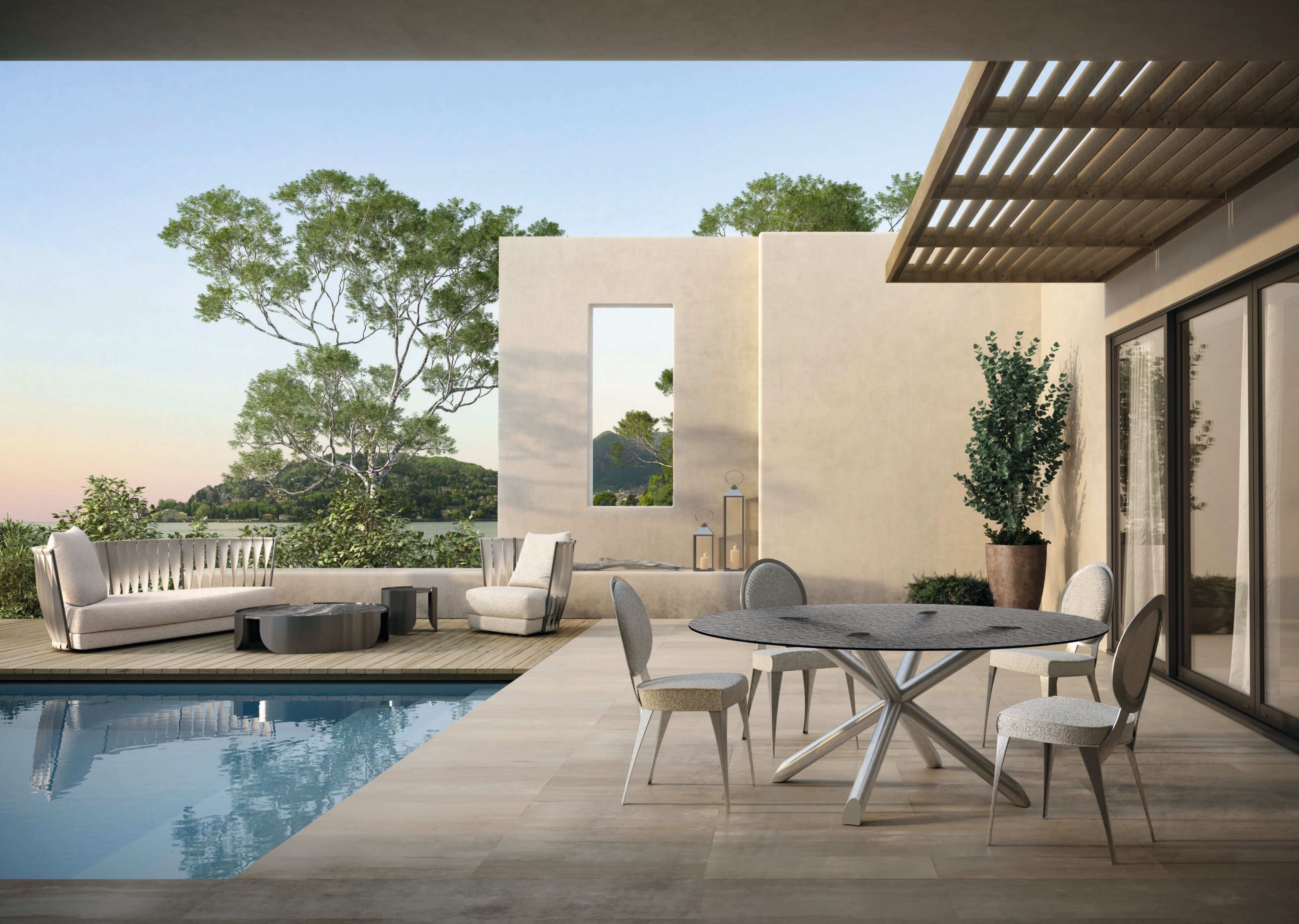 Садовое кресло из искусственной кожи и ткани Cantori ARCH-00003055