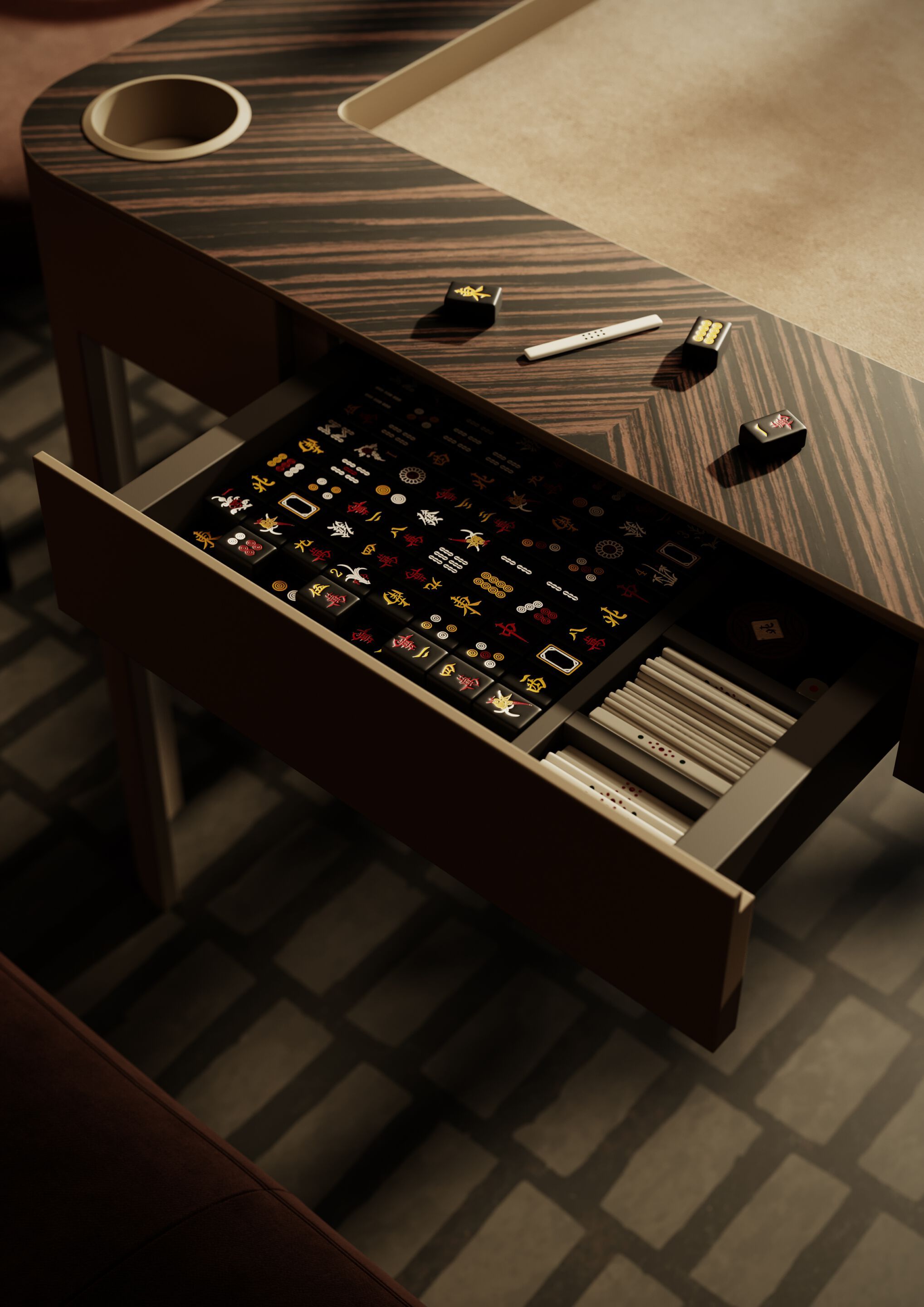 Деревянный квадратный стол для нардов Vismara Design ENIGMA ARCH-00143324 - Вид №8