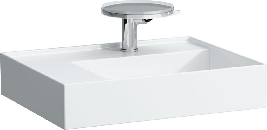 H8103357581121 Раковина с полочкой слева, со специальным скрытым сливом LAUFEN PRO