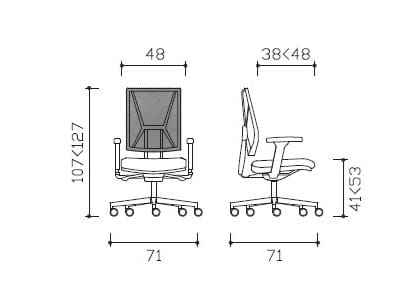 Поворотный операционный офисный стул с подлокотниками Manerba ROCK ARCH-00002541 - Вид №3