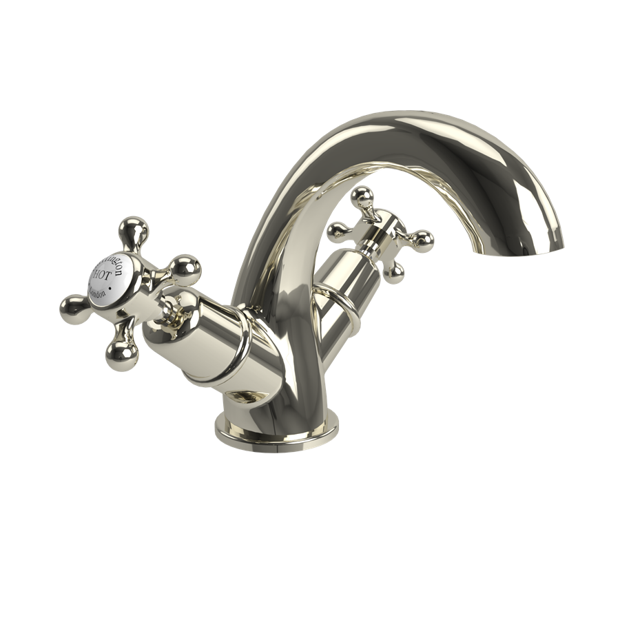 Burlington Claremont Смеситель для раковины Claremont Mono Четвертьоборот с белым акцентом в Chrome CL45-QT  - Вид №3