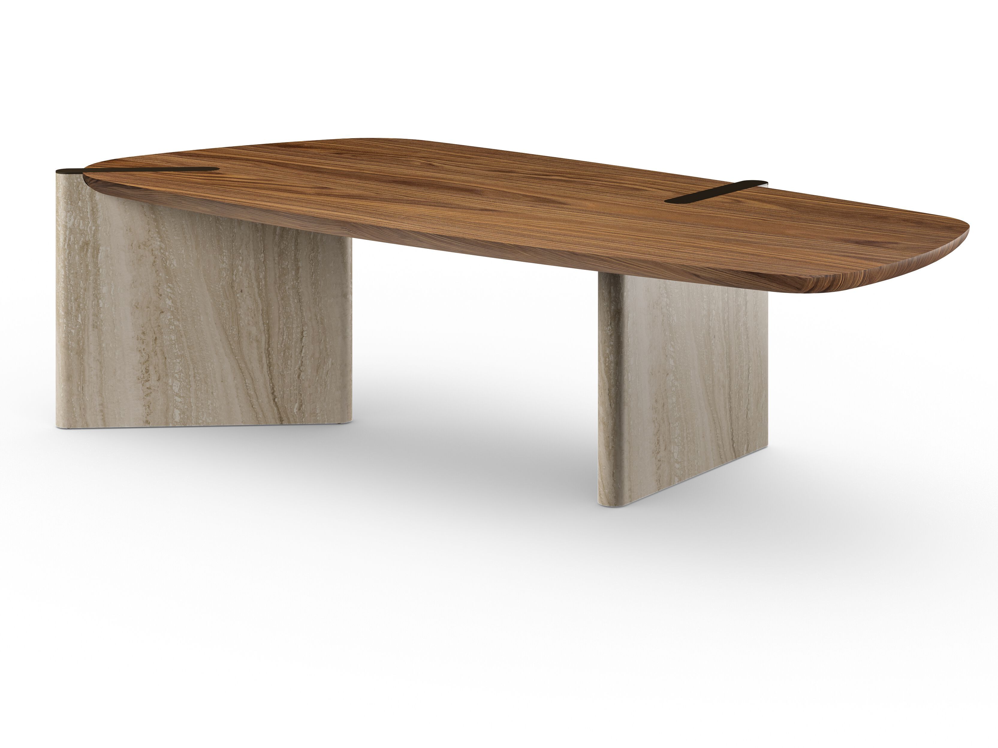 Деревянный и травертиновый стол BONALDO Flatiron ARCH-00003821