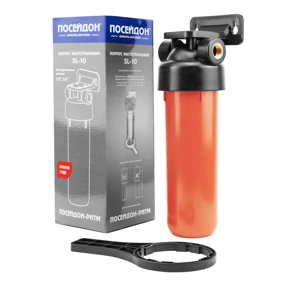 Корпус магистрального фильтра Посейдон SL10 для ГВС 1/2" ВР полиацеталь STLM-2117229