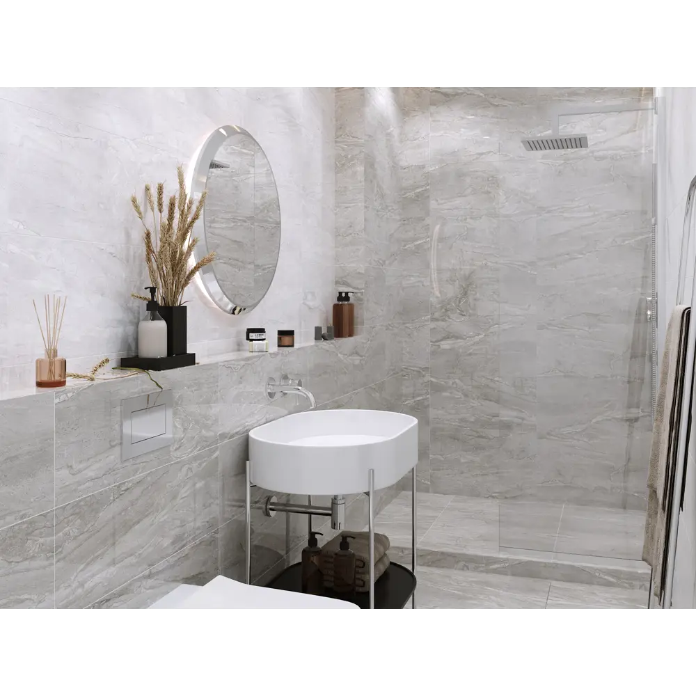 Плитка настенная Marmo Milano 30х60 см 1.44 м² цвет серый 82637805 STLM-2054192 Golden Tile  - Вид №1
