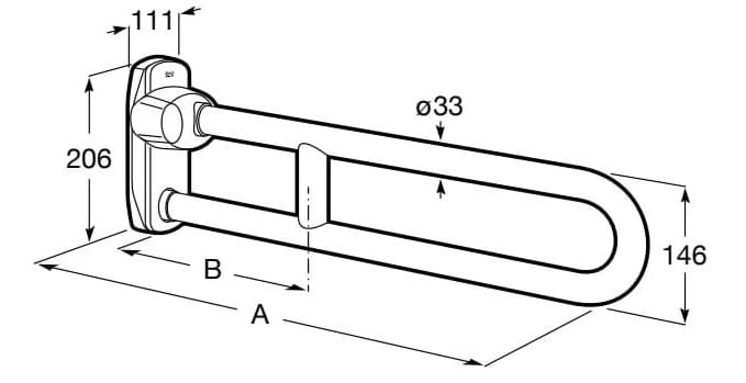Нержавеющая сталь самосвал ванная комната ручка Roca ACCESS ARCH-00081232 - Вид №2