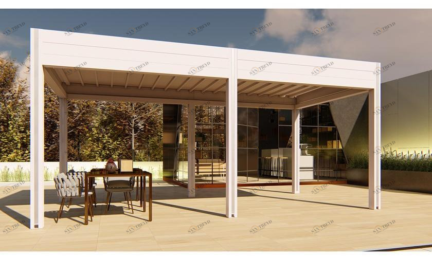 Самонесущая моторизованная пергола из алюминия и пвх Santreyd sun-id-1393415