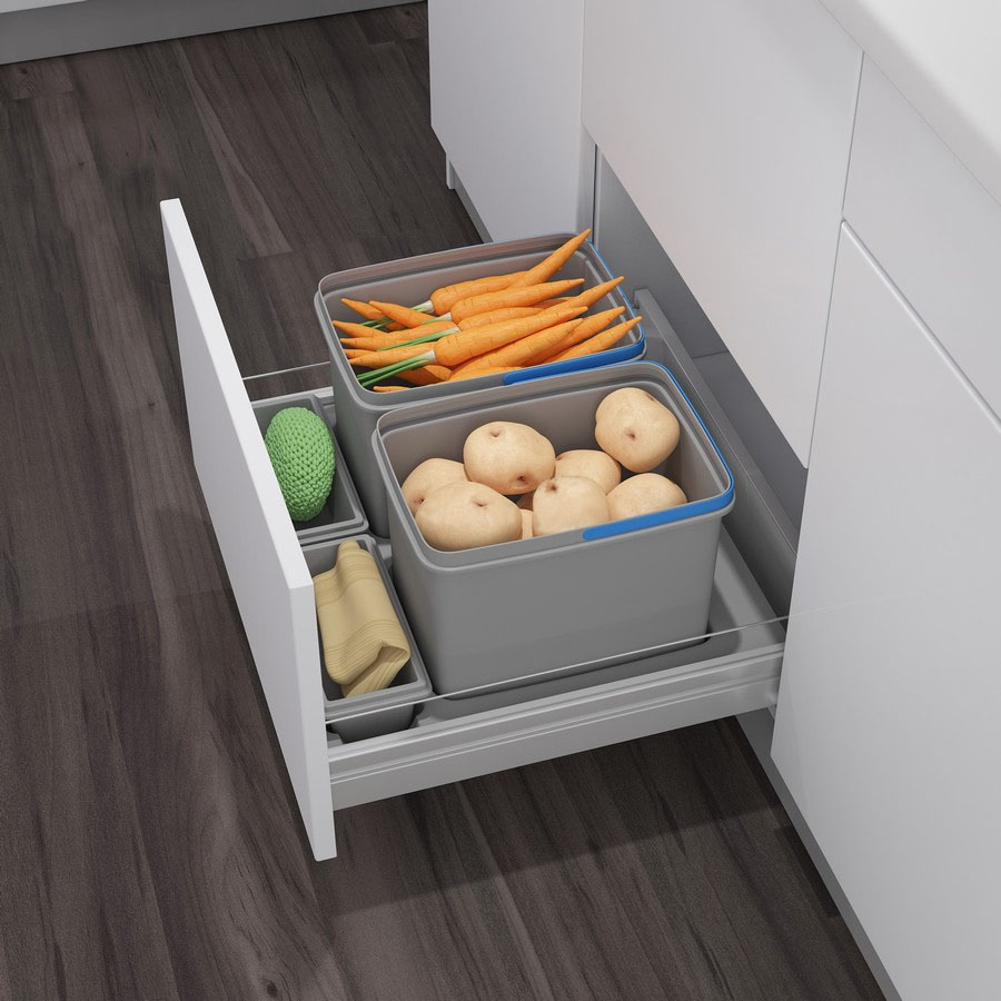 Мусорные ведра выдвижное  Система сортировки PRACTIKO 2 SIDAK SIST3541-9510