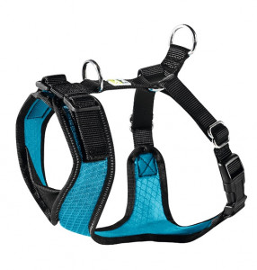 ПР0046598 Шлейка для собак Manoa M (44-55см) нейлон/сетчатый текстиль Голубой HUNTER