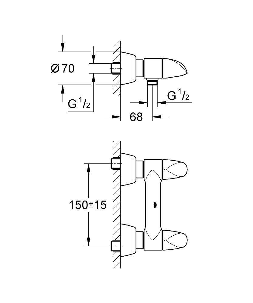 26008000 Смеситель для душа Grohe хром  - Вид №1