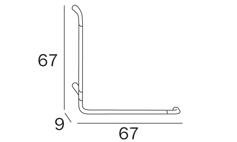 Угловая фиксированная вертикальная ручка для ванной комнаты INDA® комфорт ARCH-00077773 - Вид №7