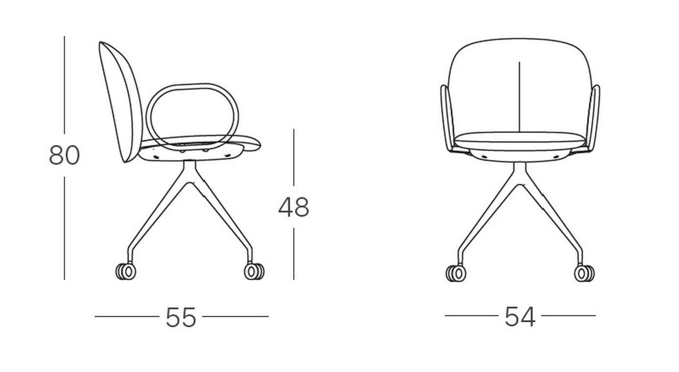 Мягкий стул с подлокотниками с колесами S-CAB Mentha ARCH-00113813 - Вид №3