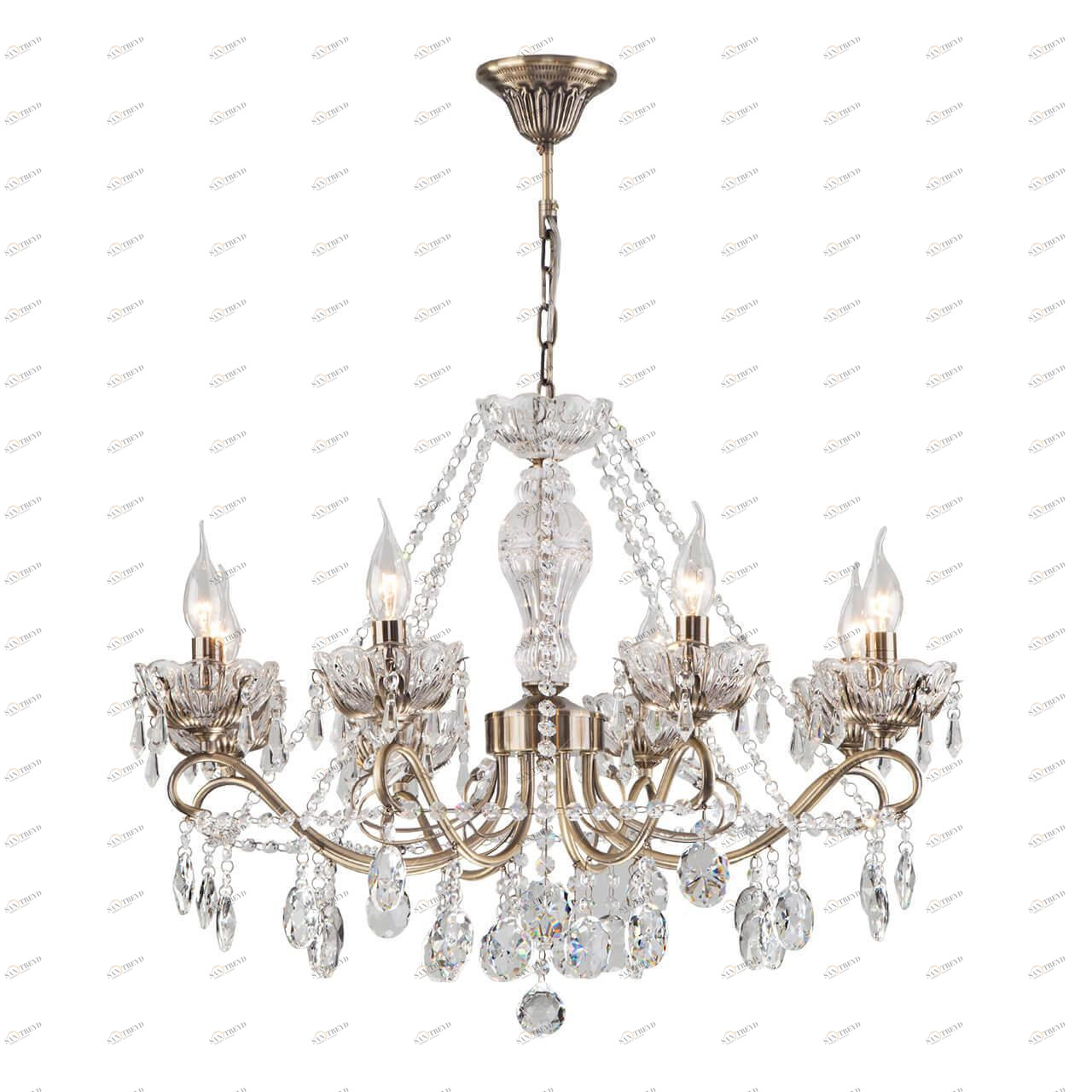Подвесная люстра Eurosvet 10103/8 античная бронза/прозрачный хрусталь Strotskis EUROSVET ДИЗАЙНЕРСКИЕ, TEODORE 00-3887899 Бронза;прозрачный 