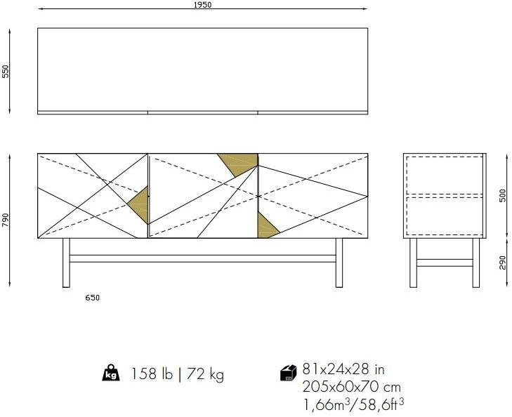 Mambo Unlimited Ideas Буфет из орехового дерева с распашными дверцами Jazz sun-id-1348604 - Вид №5