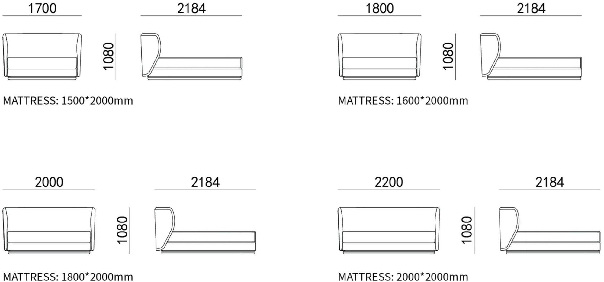 HC28 Cosmo Двуспальная кровать с мягким изголовьем Hap 61f005 - Вид №1