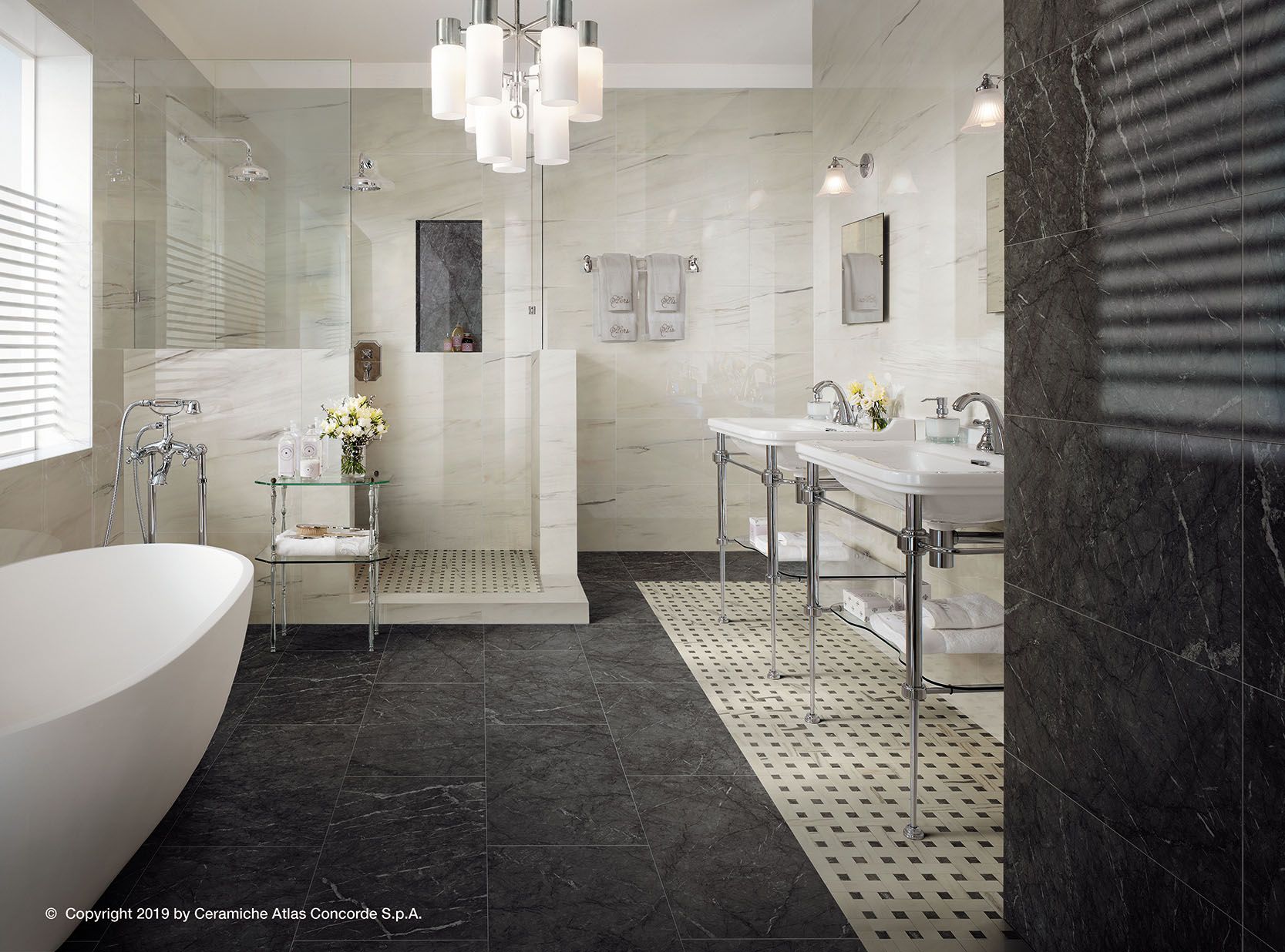 Белое керамическое покрытие с эффектом мрамора Atlas Concorde Marvel Dream ARCH-00073412 - Вид №28