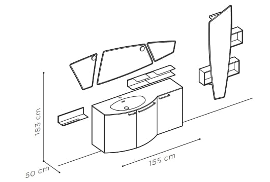 Матовый лакированный деревянный подвесной умывальник ARBLU Dress System ARCH-00100620 - Вид №5