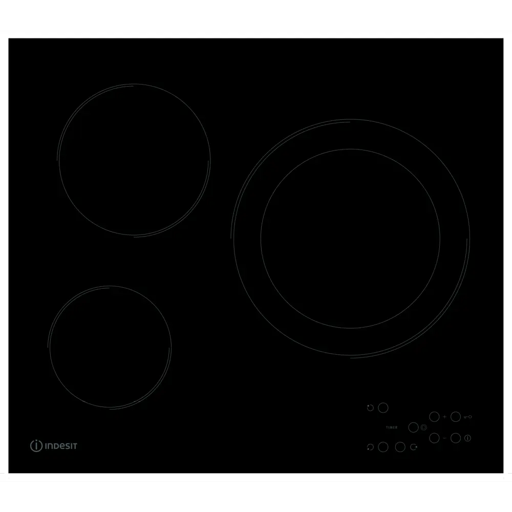 Варочная панель электрическая Indesit RI 360 C 3 конфорки 56x49 см цвет чёрный 82656654 STLM-2002137 