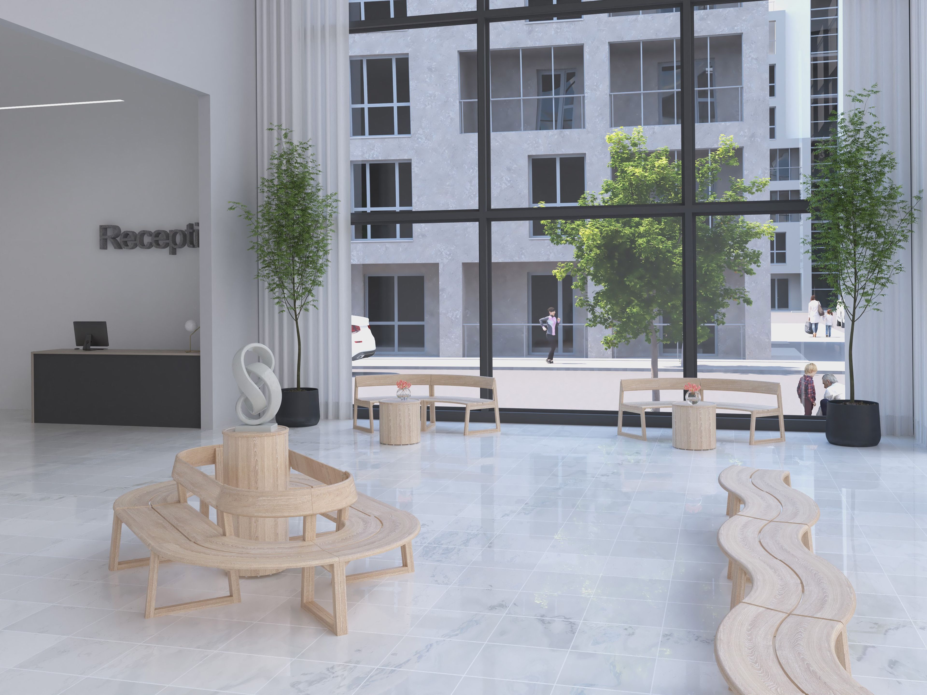 Модульная деревянная скамья со спинкой Karl Andersson Meander ARCH-00087248 - Вид №6