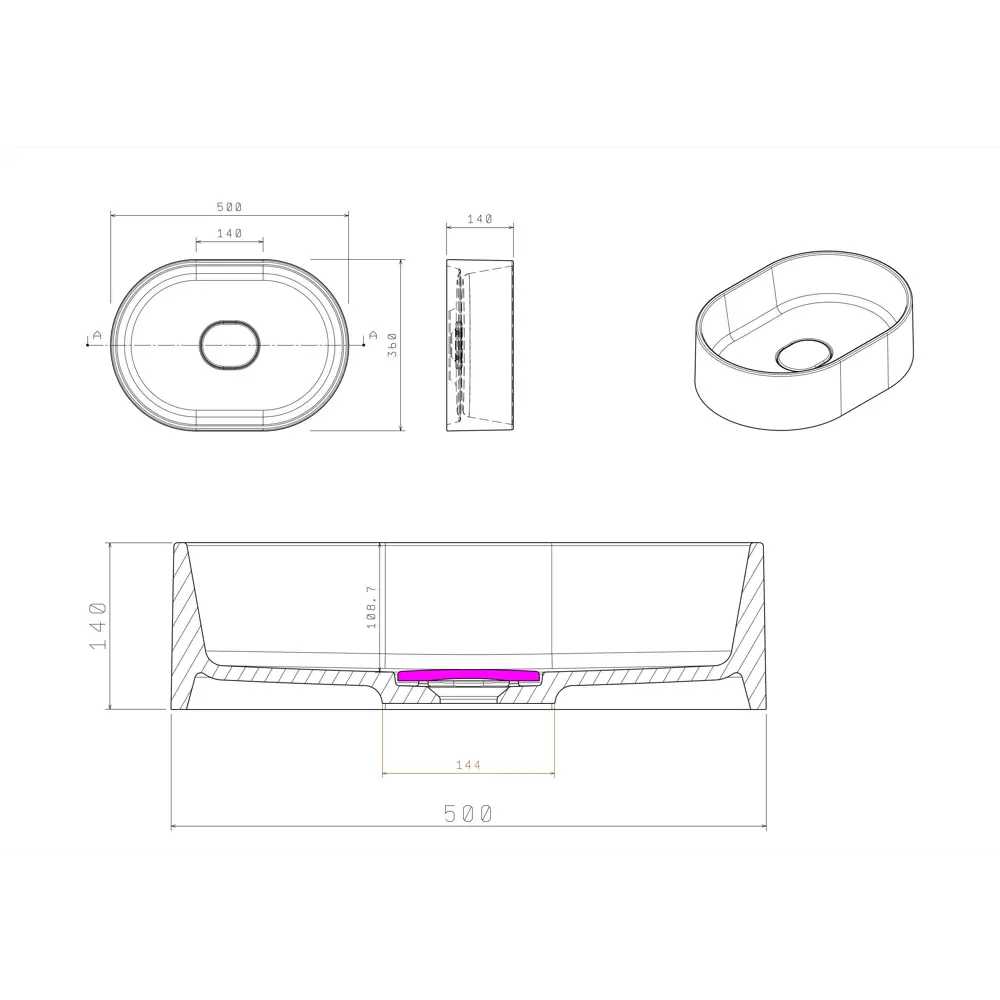 Santreyd Oval BM — элегантная накладная раковина из литьевого мрамора 86238962 Mira STLM-0067265 - Вид №5