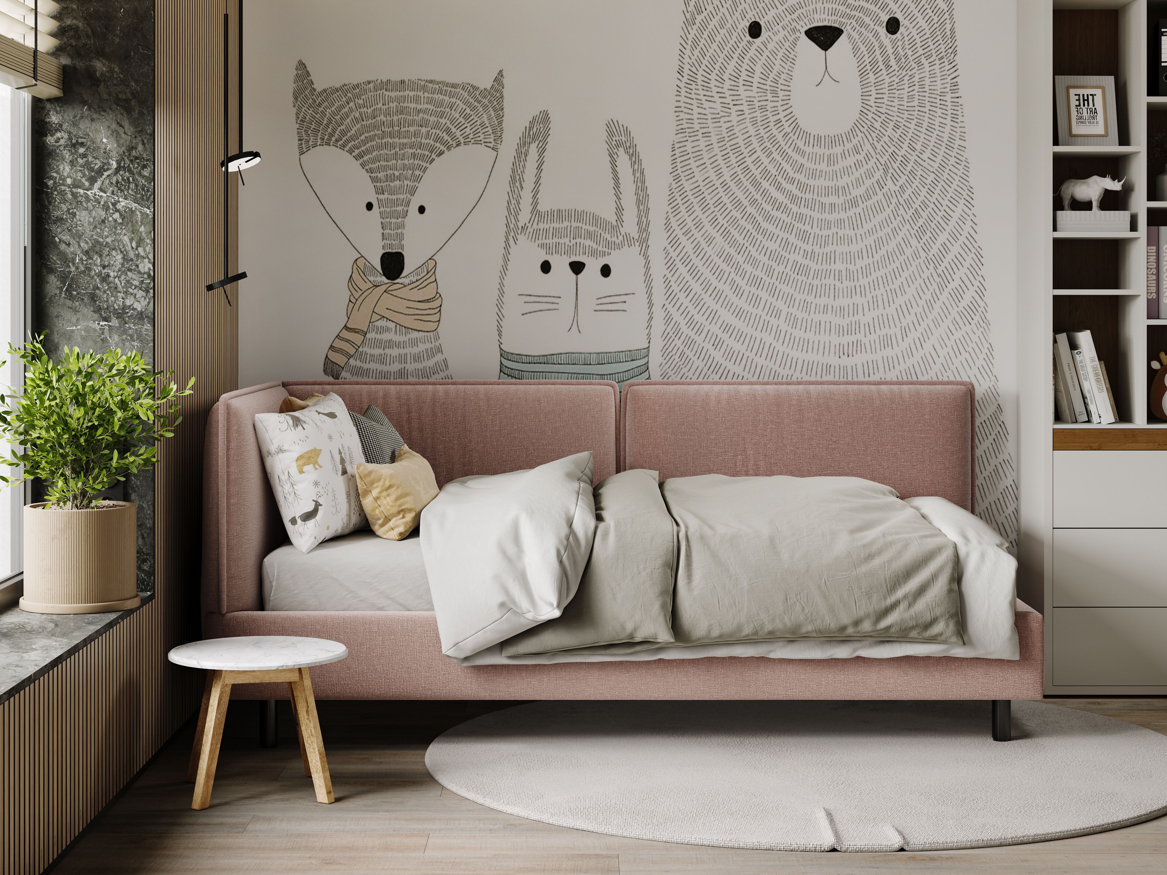 Односпальная кровать с мягким изголовьем Woodsoft MODENA ARCH-00147167 - Вид №2