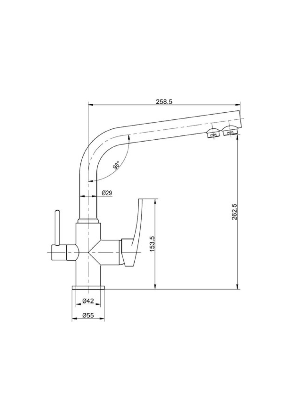 687554 Смеситель кухонный Tolero Alicante Satin Polygran  - Вид №1