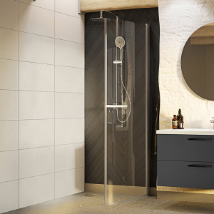 20055565 Душевая Дверь Nejd Bended 80 Прозрачный Стеклянный Алюминий Westerbergs