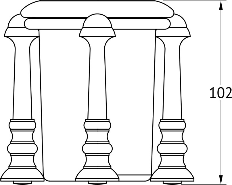 STI 427 Держатель со стаканом настольный 3SC STILMAR ANTIQUE SILVER Treesseci 3SC - Вид №1