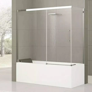 Novellini. Шторка на ванну 181x150 см PHV с хромированным профилем ROSE ROSSE