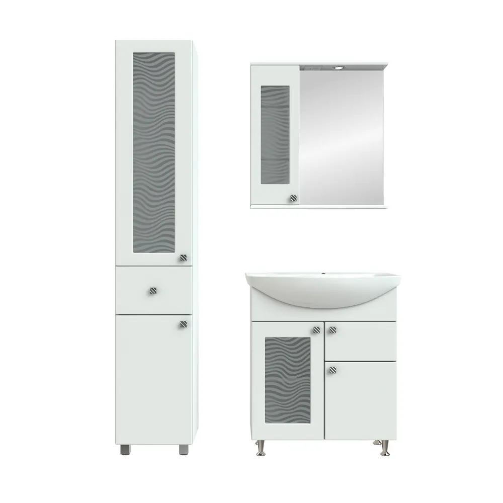 Шкаф зеркальный подвесной «Мальта» 65x70 см цвет белый VIGO STLM-2034490 - Вид №5