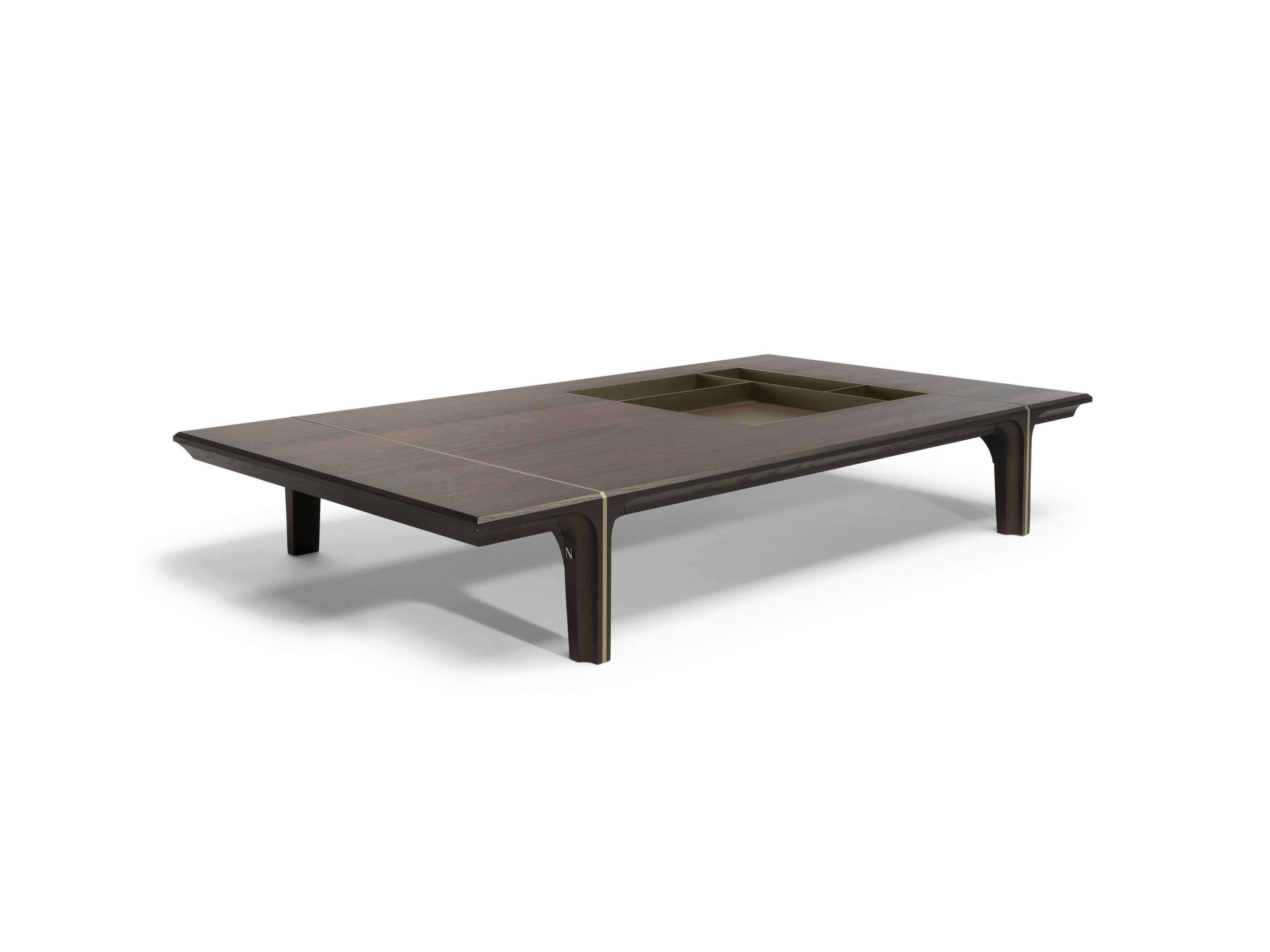 Деревянный низкий прямоугольный журнальный столик с отсеком для хранения Natuzzi Italia кендо ARCH-00047815 - Вид №3