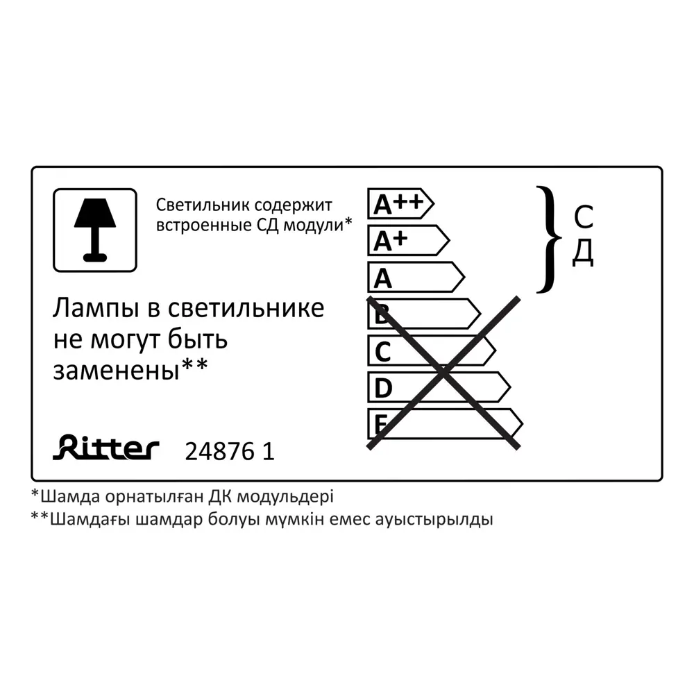 Панель светодиодная Ritter 48 Вт 595x595 мм опал 4000 К IP20 STLM-2156084 - Вид №11