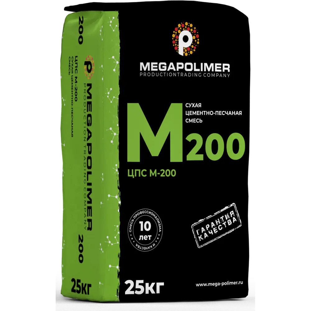 Смесь цементно-песчаная М200 (ЦПС) Megapolimer 25 кг STLM-2202032