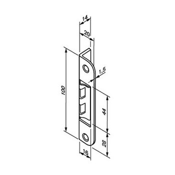 Ответная планка ABLOY 0078 JME ASSA ABLOY LK01-664